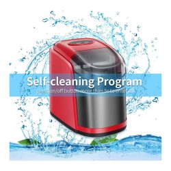 Vosco VSCB-12B Household Finger Ice Machine with Reservoir, 12 kg/day Capacity, Red - 4