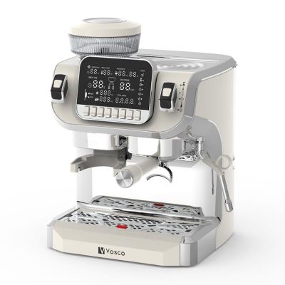 Vosco VST-520ECB Öğütücülü Barista Espresso Kahve Makinesi, 1 Gruplu, Beyaz - Vosco