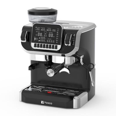 Vosco VST-520ECS Barista Espresso Coffee Machine with Grinder, 1 Group, Black - Vosco