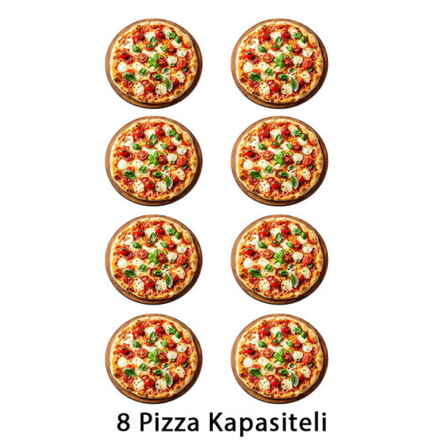 Vosco VWG-8T 25 cm 4+4 Pizza Kapasiteli Çift Katlı Pizza Fırını, Elektrikli - Vosco (1)