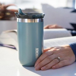 Wacaco Octaroma Lungo Termos Mug, Göl Mavisi - 2