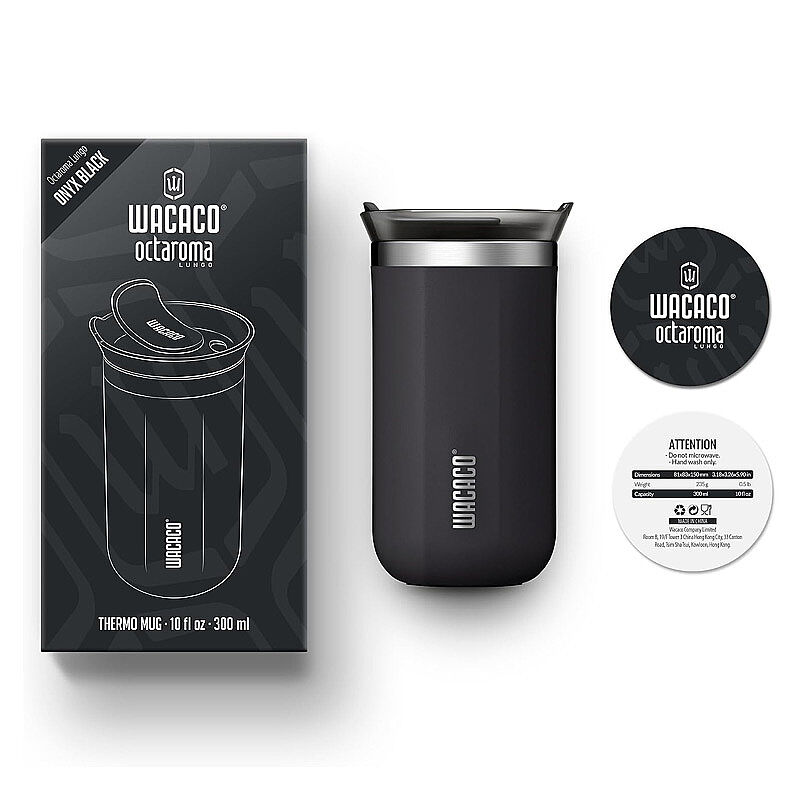 Wacaco Octaroma Lungo Termos Mug, Siyah - Wacaco