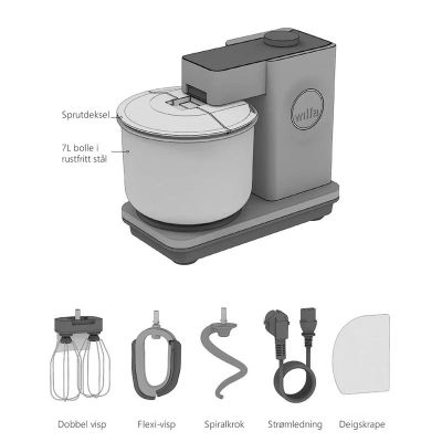 Wilfa KM1B-70 Probaker Stand Mikser, 7 L, Siyah - 10