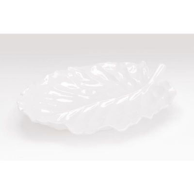 Zicco K-2700 Melamin Yaprak Model Teşhir Tabağı, 31x24 cm, Beyaz - 1