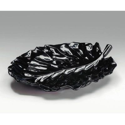 Zicco K-2700 Melamin Yaprak Model Teşhir Tabağı, 31x24 cm, Siyah - 1