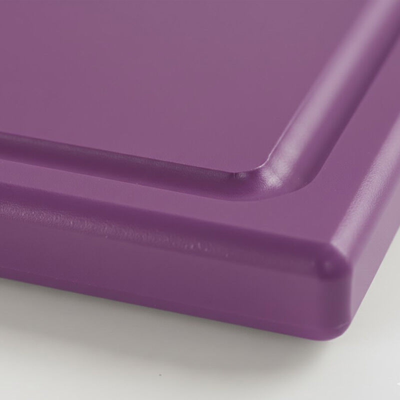 Yelkar YP 1301-3 Corrugated Round Corner and Edge Polyethylene Cutting Board, 30x40x1 cm, Purple - Yelkar