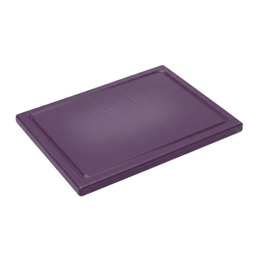 Yelkar YP 1301-3 Corrugated Round Corner and Edge Polyethylene Cutting Board, 30x40x1 cm, Purple - Yelkar