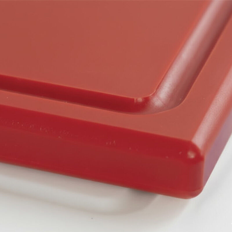 Yelkar YP 1301-3 Corrugated Round Corner and Edge Polyethylene Cutting Board, 30x40x1 cm, Red - Yelkar