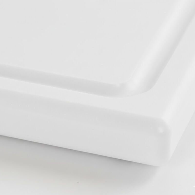 Yelkar YP 1301-3 Corrugated Round Corner and Edge Polyethylene Cutting Board, 30x40x1 cm, White - Yelkar