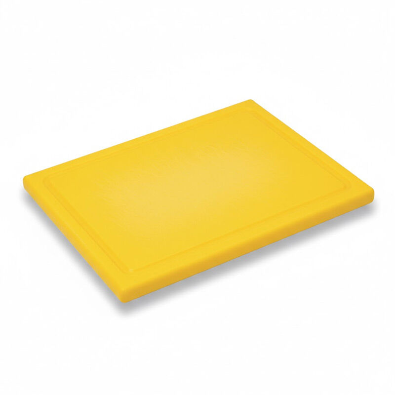 Yelkar YP 1301-3 Corrugated Round Corner and Edge Polyethylene Cutting Board, 30x40x1 cm, Yellow - Yelkar