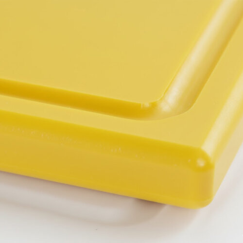 Yelkar YP 1301-3 Corrugated Round Corner and Edge Polyethylene Cutting Board, 30x40x1 cm, Yellow - 3