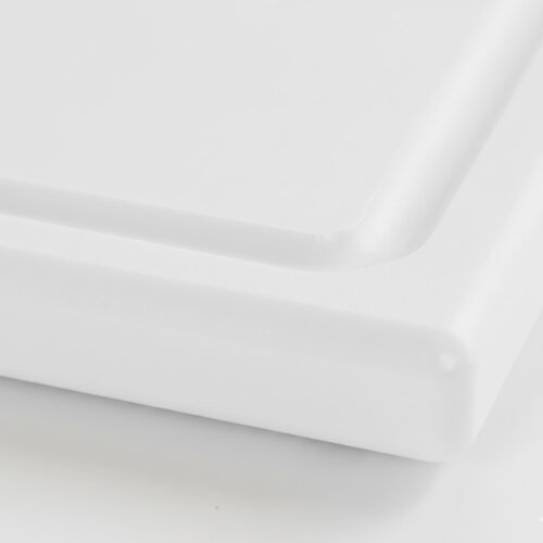 Yelkar YP 1401-3 Corrugated Round Corner and Edge Polyethylene Cutting Board, 30x40x1.5 cm, White - 3