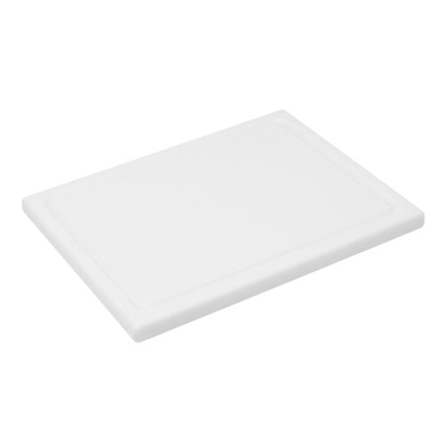 Yelkar YP 1401-3 Corrugated Round Corner and Edge Polyethylene Cutting Board, 30x40x1.5 cm, White - Yelkar