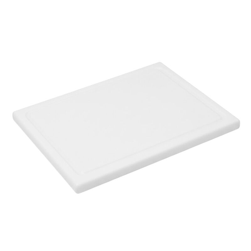Yelkar YP 1401-3 Corrugated Round Corner and Edge Polyethylene Cutting Board, 30x40x1.5 cm, White - Yelkar