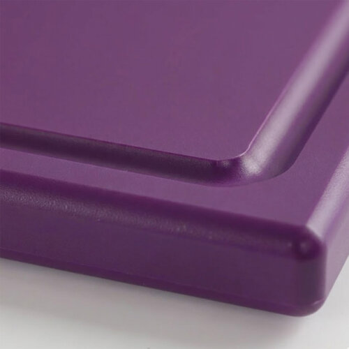 Yelkar YP 1401-3 Oluklu Yuvarlak Köşe ve Kenarlı Polietilen Kesme Levhası, 30x40x1.5 cm, Mor - 3