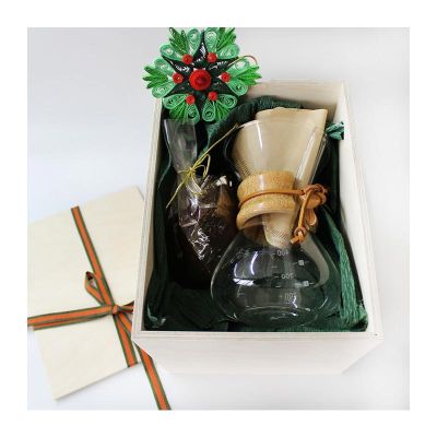 Yılbaşı Chemex Kahve Demleme Ahşap Hediye Kutusu - 4
