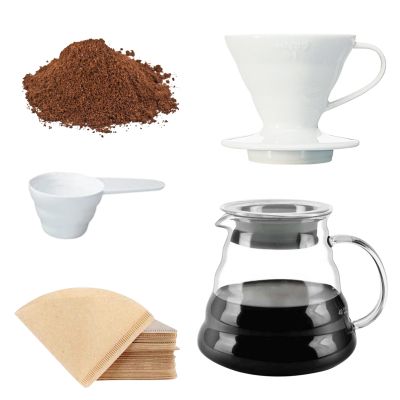 Yılbaşı V60 Kahve Demleme Seti Ahşap Hediye Kutusu - Cafemarkt