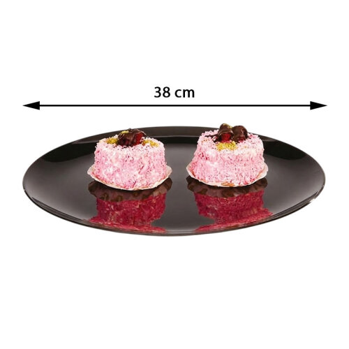 Zicco ZCP-171 Polikarbon Yuvarlak Teşhir Tepsisi, 38 cm, Siyah - 2