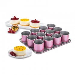 Zenker 7481 Creative Studio 12'li Mini Tart Tepsisi, Pembe - Thumbnail