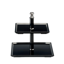 Zicco 2 Layers Display Stand, Melamine, 23 cm, Black - Zicco