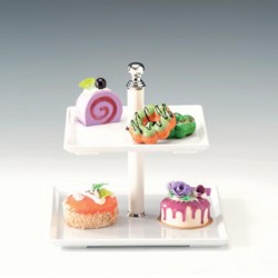 Zicco 2 Layers Display Stand, Melamine, 23 cm, White - Zicco