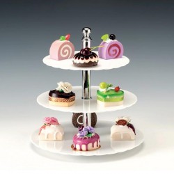 Zicco 3-Tier Display Stand, Polycarbonate, 31 cm, White - Zicco