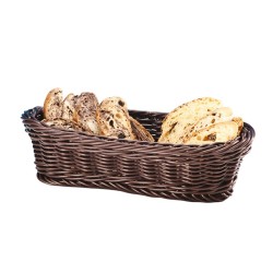 Zicco JQ-2003 Plastic Oval Bread Basket, 23x10x6.5 cm, Dark Colour - Zicco