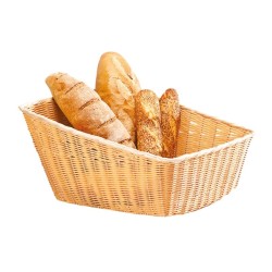 Zicco JQ-8021 Curved Rectangular Plastic Bread Basket, 46x40x25 cm, Light Colour - Zicco