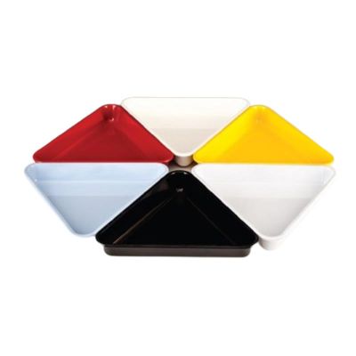 Zicco K-1107 Üçgen Model Melamin Teşhir Tabağı, 40x6 cm, Mavi - 1
