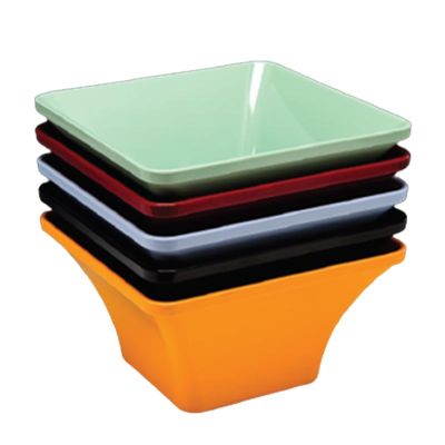 Zicco K-1407 Melamin Köşeli Kase, 27x27x14.5 cm, Yeşil - 1