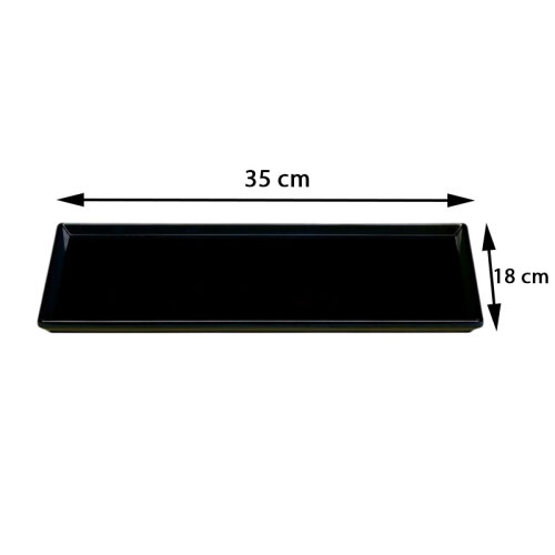 Zicco K-2044 صحن عرض ميلامين، 18 × 35 سم، أسود - Zicco (1)
