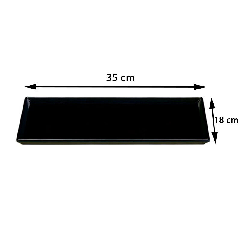 Zicco K-2044 صحن عرض ميلامين، 18 × 35 سم، أسود - Zicco