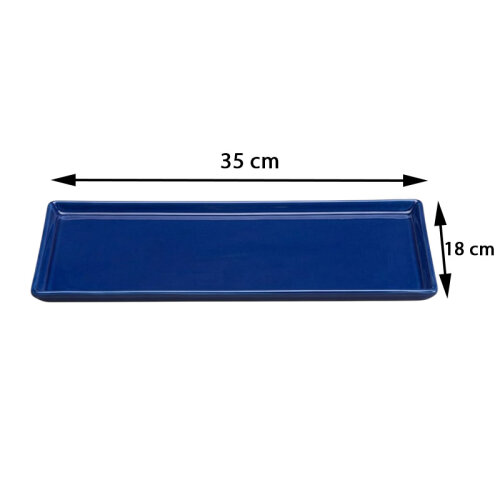 Zicco K-2044 صحن عرض ميلامين، 18 × 35 سم، أزرق - 2