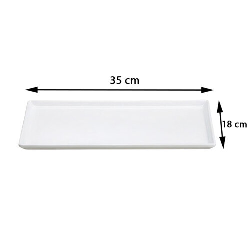 Zicco K-2044 Melamine Display Plate, 18x35 cm, White - 2