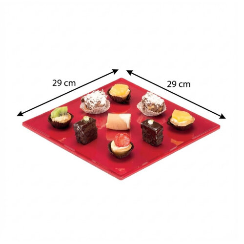 Zicco K-2060 Melamine Display Tray, 29x29 cm, Red - 2