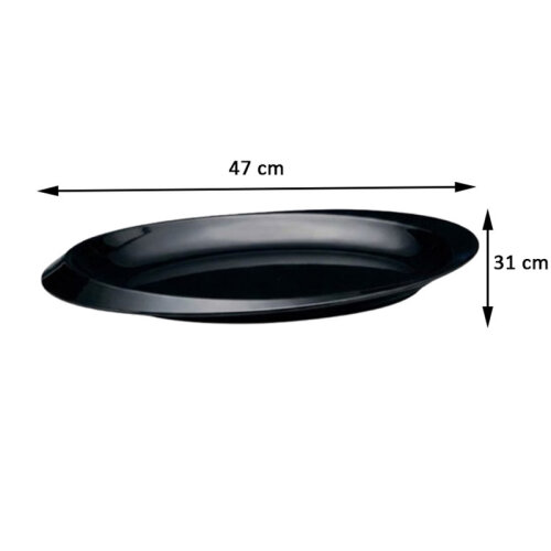 Zicco K-2250 Melamine Boat Model Display Tray, 31x47x4 cm, Black - 2
