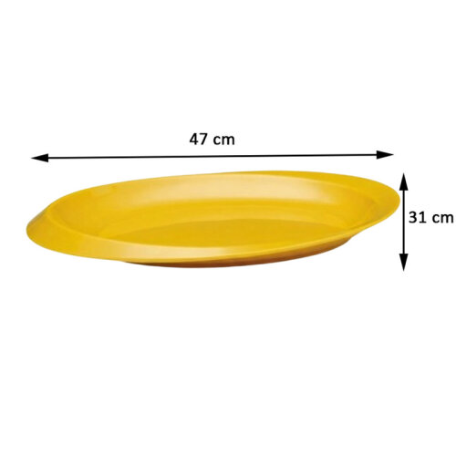 Zicco K-2250 Melamine Boat Model Display Tray, 31x47x4 cm, Yellow - 2