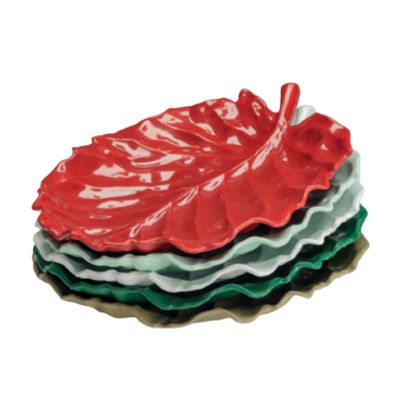 Zicco K-2700 Melamin Yaprak Model Küçük Teşhir Tabağı, 31x24 cm, Kırmızı - 1