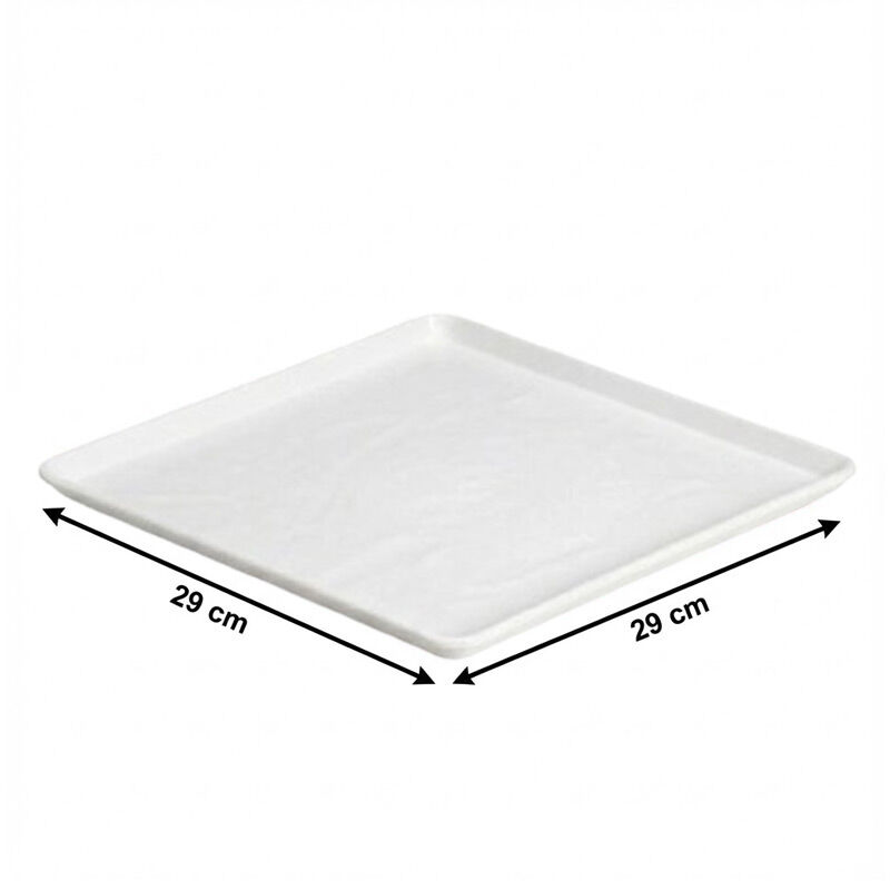 Zicco K-9250 Stone Model Melamine Display Tray, 29x29 cm, White - Zicco