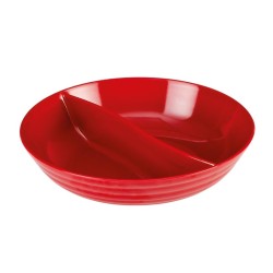 Zicco K-993 Melamine Display Plate with Compartments, 33.5x9 cm, Red - Zicco