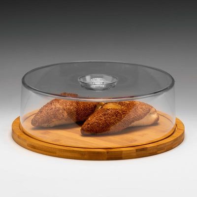Zicco ZCP-818 Akrilik Bambu Altlı Kapaklı Fanus, 33x11 cm - 1