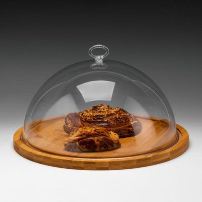 Zicco ZCP-817 Polikarbonat Bambu Altlı Kapaklı Fanus, 36x19 cm - 1