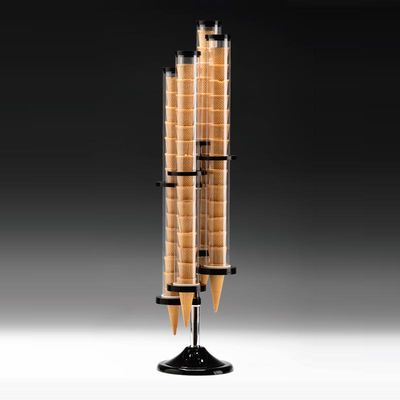 Zicco ZCP-800 Polikarbonat Dondurma Külah Standı, 4'lü, Akrilik Standlı, 19x86 cm - 1