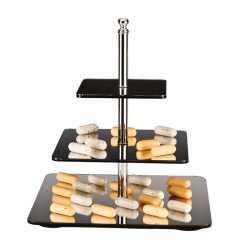 Zicco ZCP-035 Rectangular Display Stand with Mirror, 3 Layers, 45 cm - Zicco