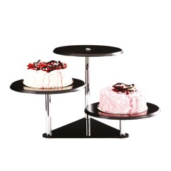 Zicco ZCP-045 Polycarbonate Display Stand with Triangle Base Tray, 30 cm, Black - Zicco