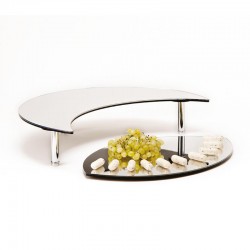 Zicco ZCP-082 Mirrored Crescent Formed Display Stand, Mirrored, 60 cm - Zicco