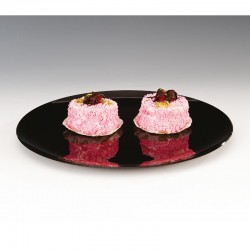 Zicco ZCP-171 Polycarbonate Round Display Tray, 38 cm, Black - Zicco