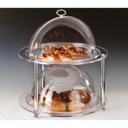 Zicco ZCP-185 Polycarbonate Display Stand with Rolltop Cover, 2 Layers, 49.5x h:54 cm - Zicco