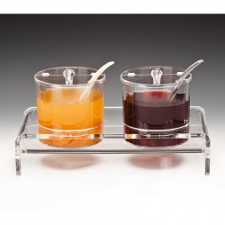 Zicco ZCP-201 Polycarbonate 2-piece Sauce Holder Jam Holder Stand, 19.5x38x19 cm - Zicco