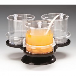 Zicco ZCP-210 Rotating Polycarbonate Sauce Holder Jam Holder Stand, 3 pcs, 36x36x23 cm - Zicco